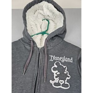 Disneyland Zip Up Hoodie 55th Anniversary Sherpa Lined Mickey Mouse Size Medium‎